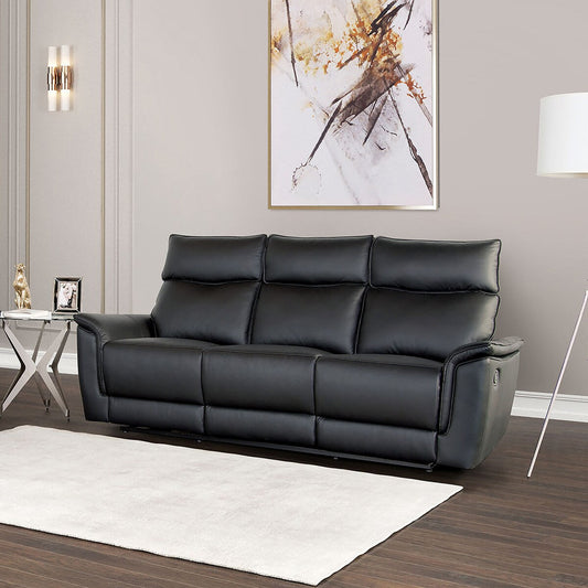 Canapé inclinable manuel Marty Modern Leather Match de Furniture of America avec accoudoirs rembourrés évasés