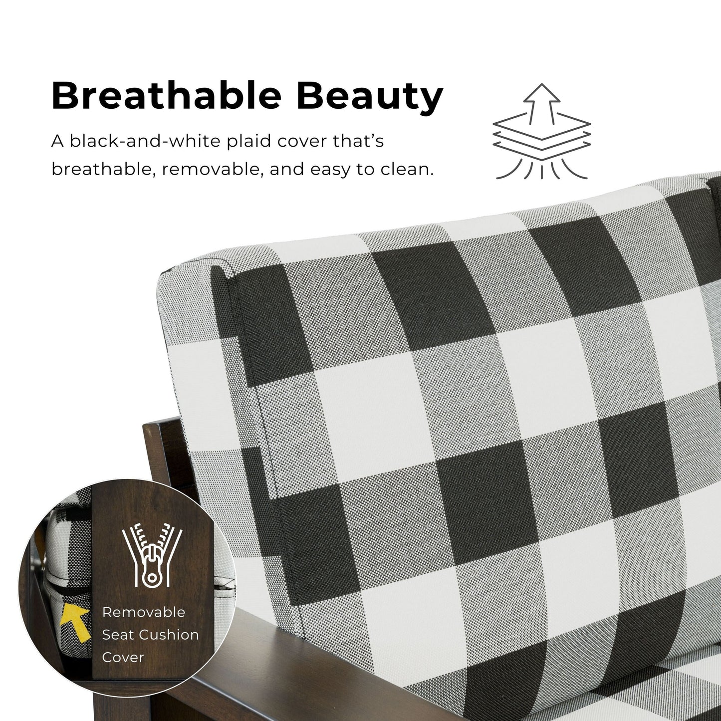 Canapé en tissu à motifs écossais en bois rustique Milou de Furniture of America