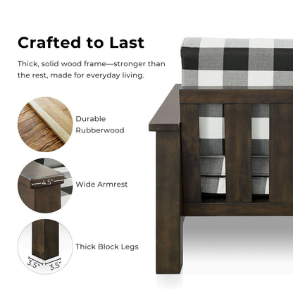 Canapé en tissu à motifs écossais en bois rustique Milou de Furniture of America