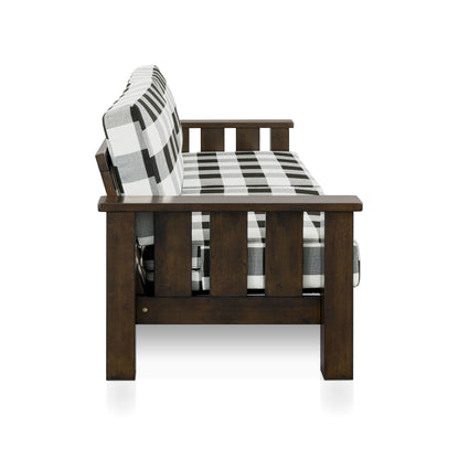 Canapé en tissu à motifs écossais en bois rustique Milou de Furniture of America