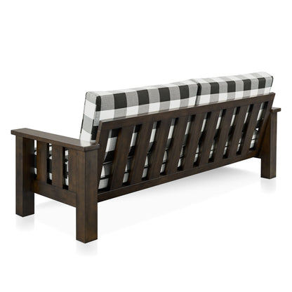 Canapé en tissu à motifs écossais en bois rustique Milou de Furniture of America