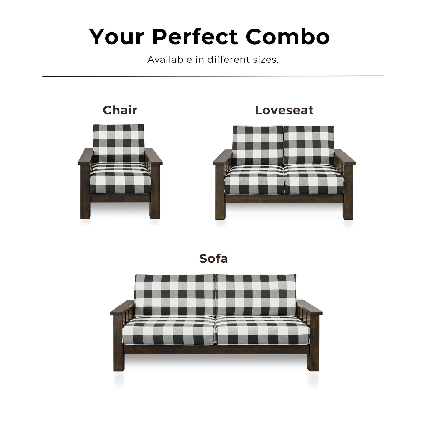 Canapé en tissu à motifs écossais en bois rustique Milou de Furniture of America