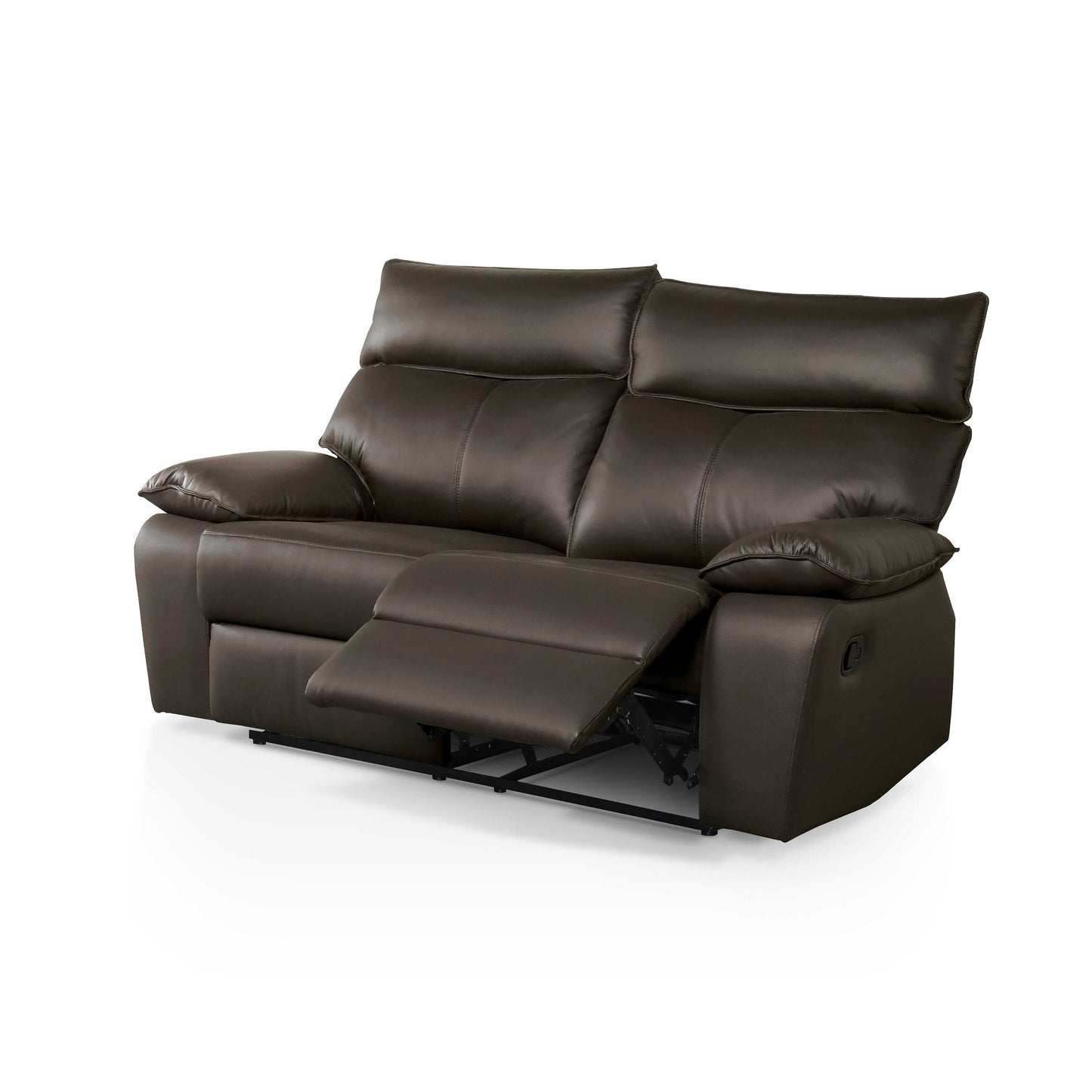 Ensemble de canapés inclinables modernes Yuleigh, 2 pièces, en cuir assorti, avec cadre en bois certifié FSC