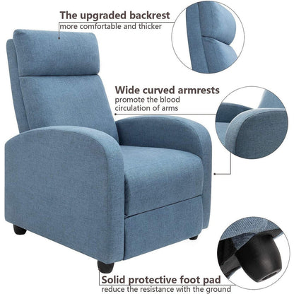 Canapé inclinable simple en tissu Furniwell avec siège rembourré