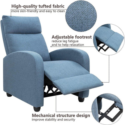 Canapé inclinable simple en tissu Furniwell avec siège rembourré