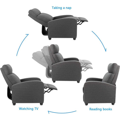 Canapé inclinable simple en tissu Furniwell avec siège rembourré