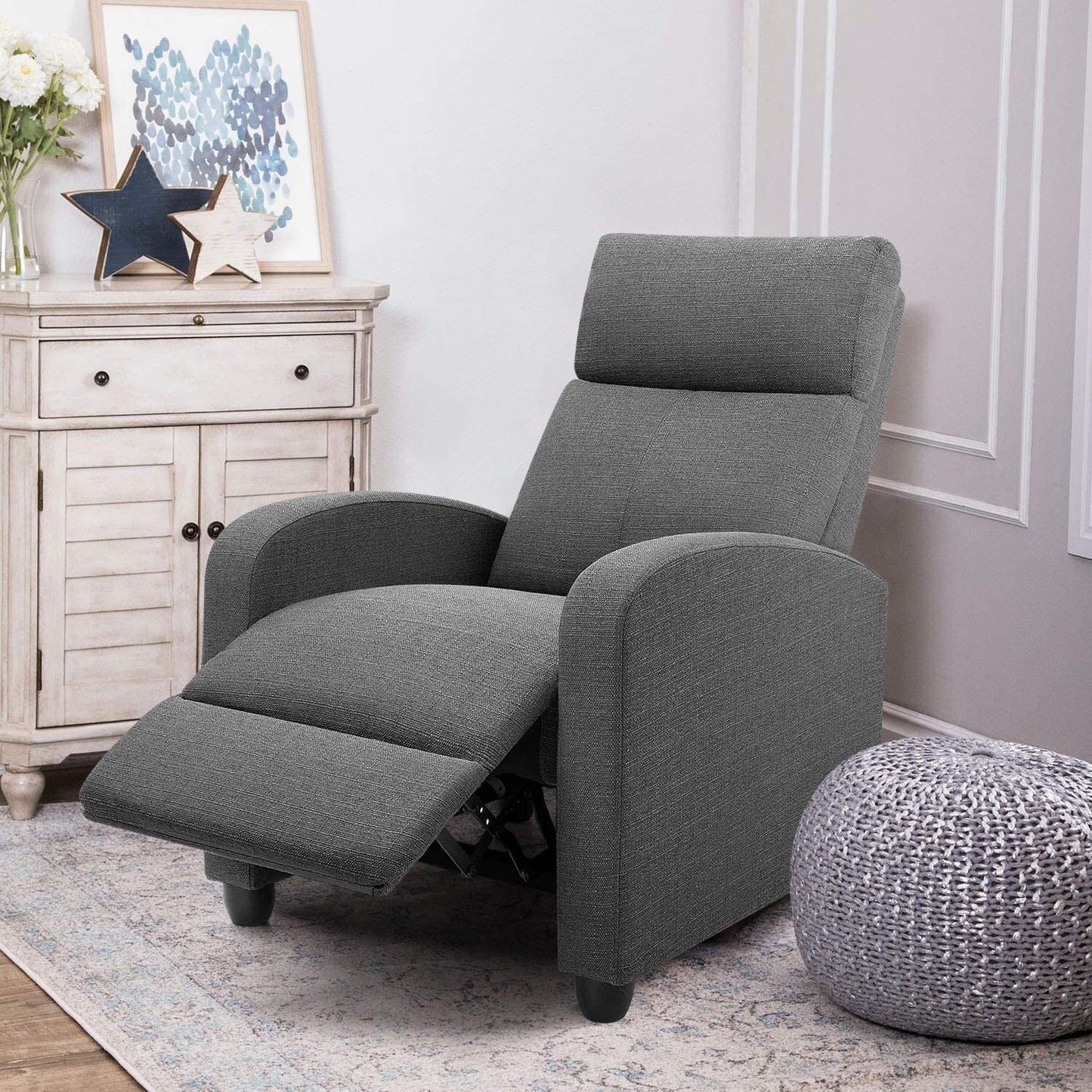 Canapé inclinable simple en tissu Furniwell avec siège rembourré