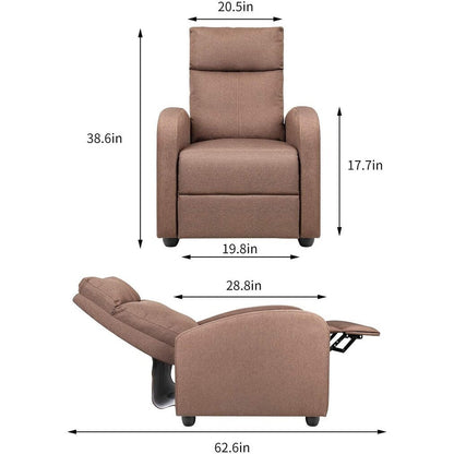 Fauteuil inclinable de massage Furniwell en tissu de lin épais et rembourré