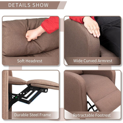 Fauteuil inclinable de massage Furniwell en tissu de lin épais et rembourré