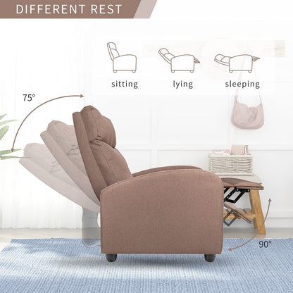 Fauteuil inclinable de massage Furniwell en tissu de lin épais et rembourré