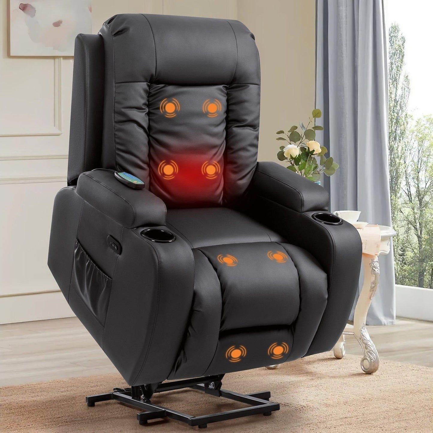 Fauteuil inclinable électrique Furniwell en cuir PU avec port USB
