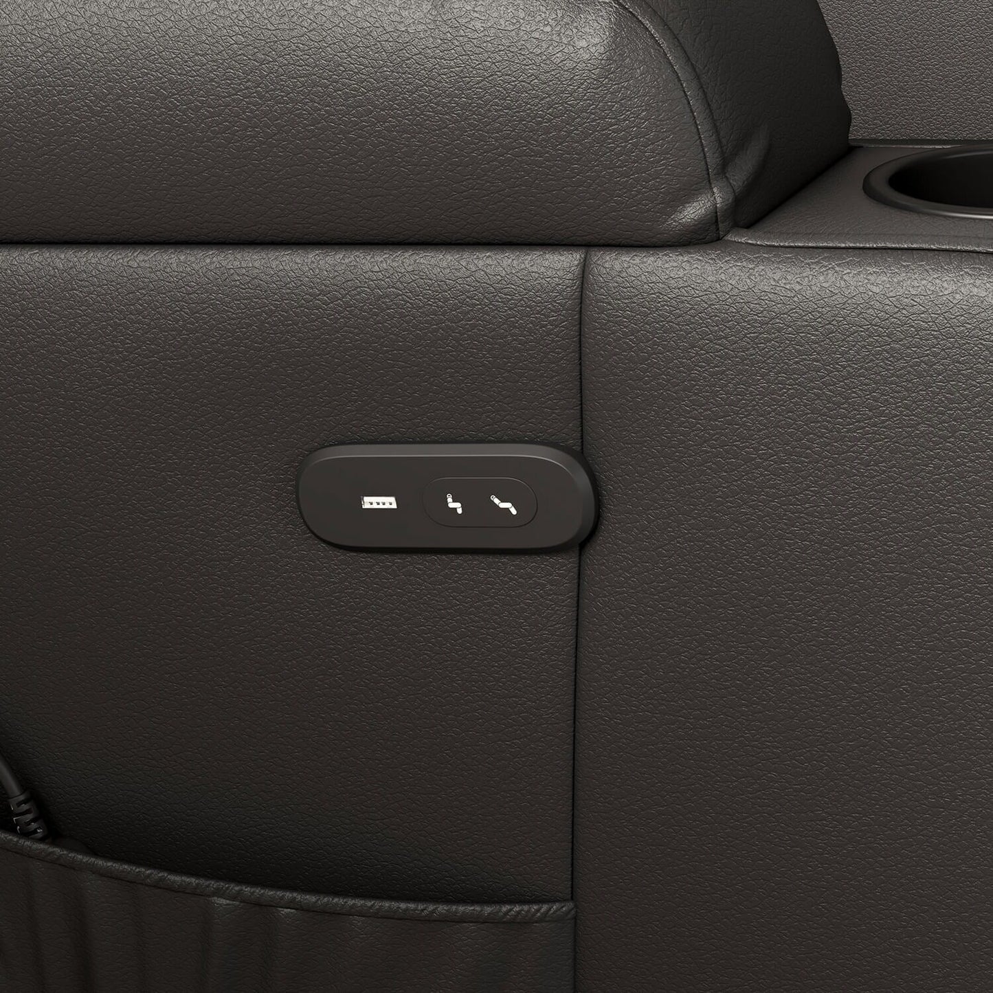 Fauteuil inclinable électrique Furniwell en cuir PU avec port USB