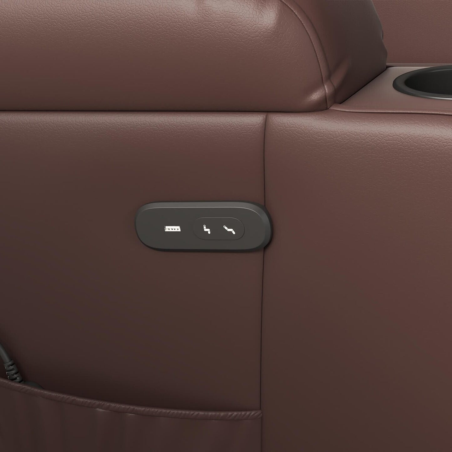 Fauteuil inclinable électrique Furniwell en cuir PU avec port USB