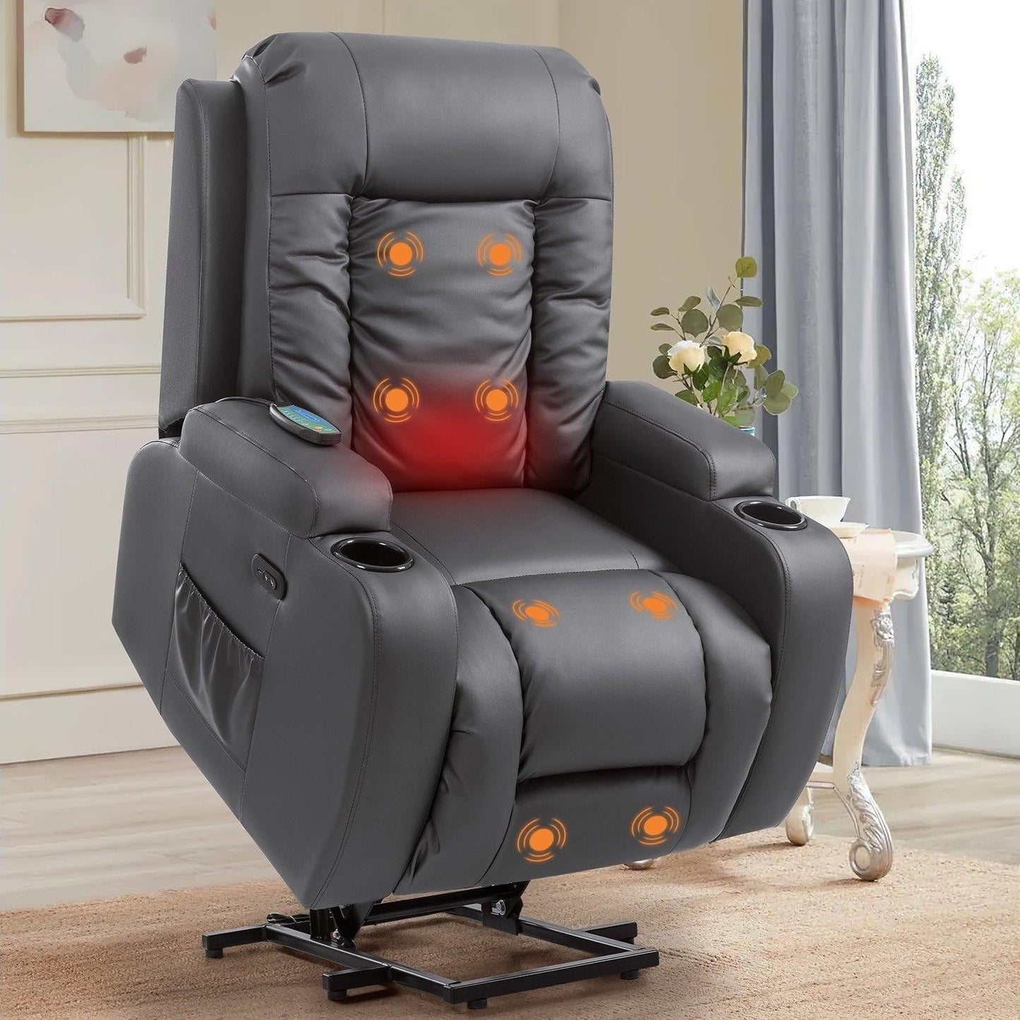 Fauteuil inclinable électrique Furniwell en cuir PU avec port USB