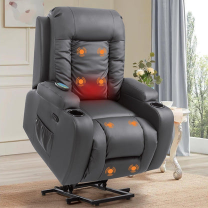 Fauteuil inclinable électrique Furniwell en cuir PU avec port USB