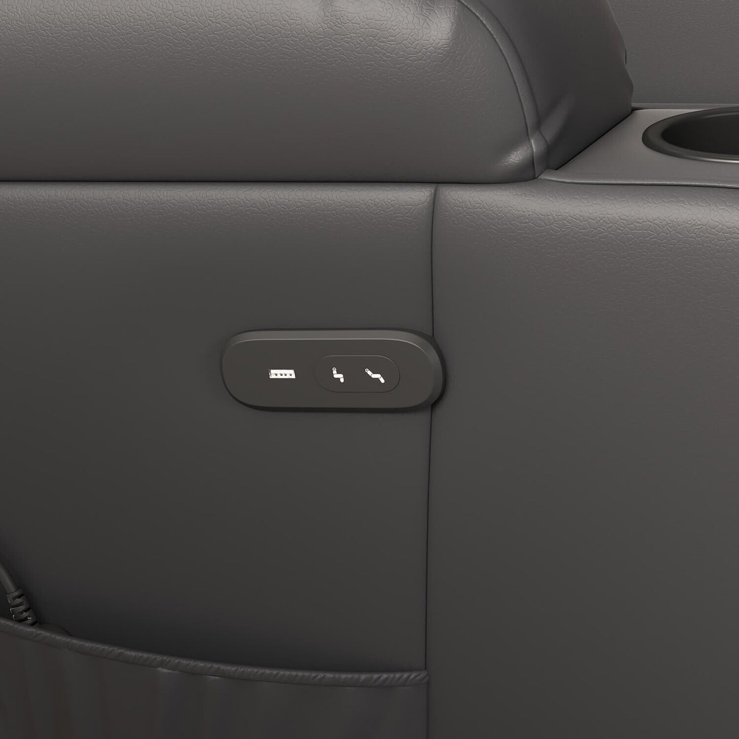 Fauteuil inclinable électrique Furniwell en cuir PU avec port USB