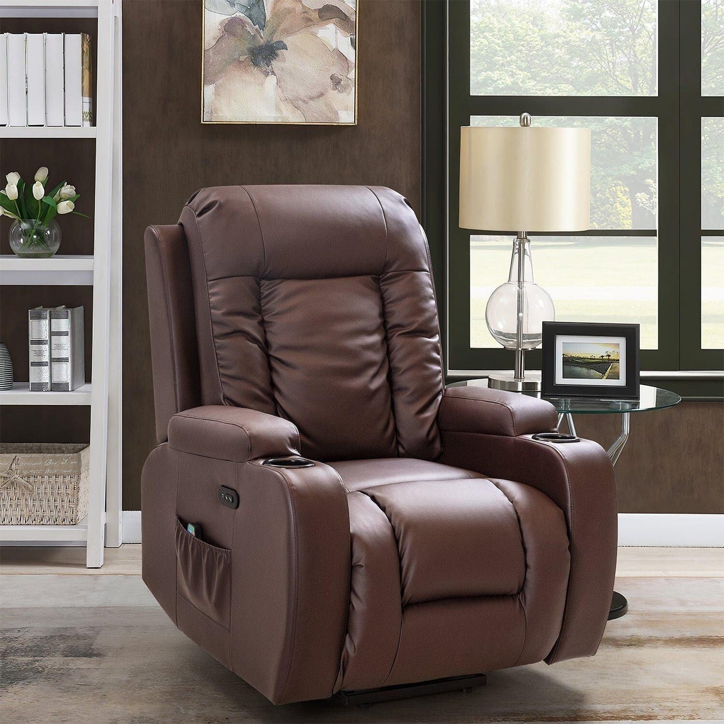 Fauteuil inclinable électrique Furniwell en cuir PU avec port USB