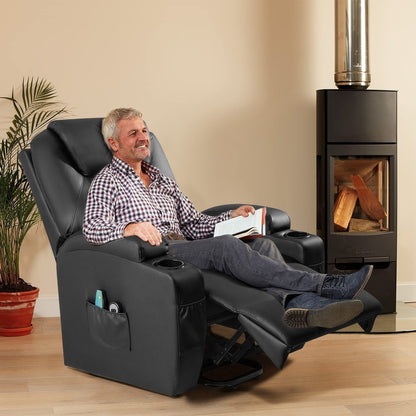 Fauteuil inclinable Furniwell Power Lift en cuir PU avec massage et chauffage