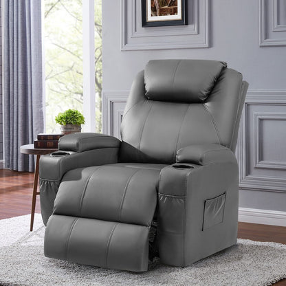 Fauteuil inclinable Furniwell Power Lift en cuir PU avec massage et chauffage