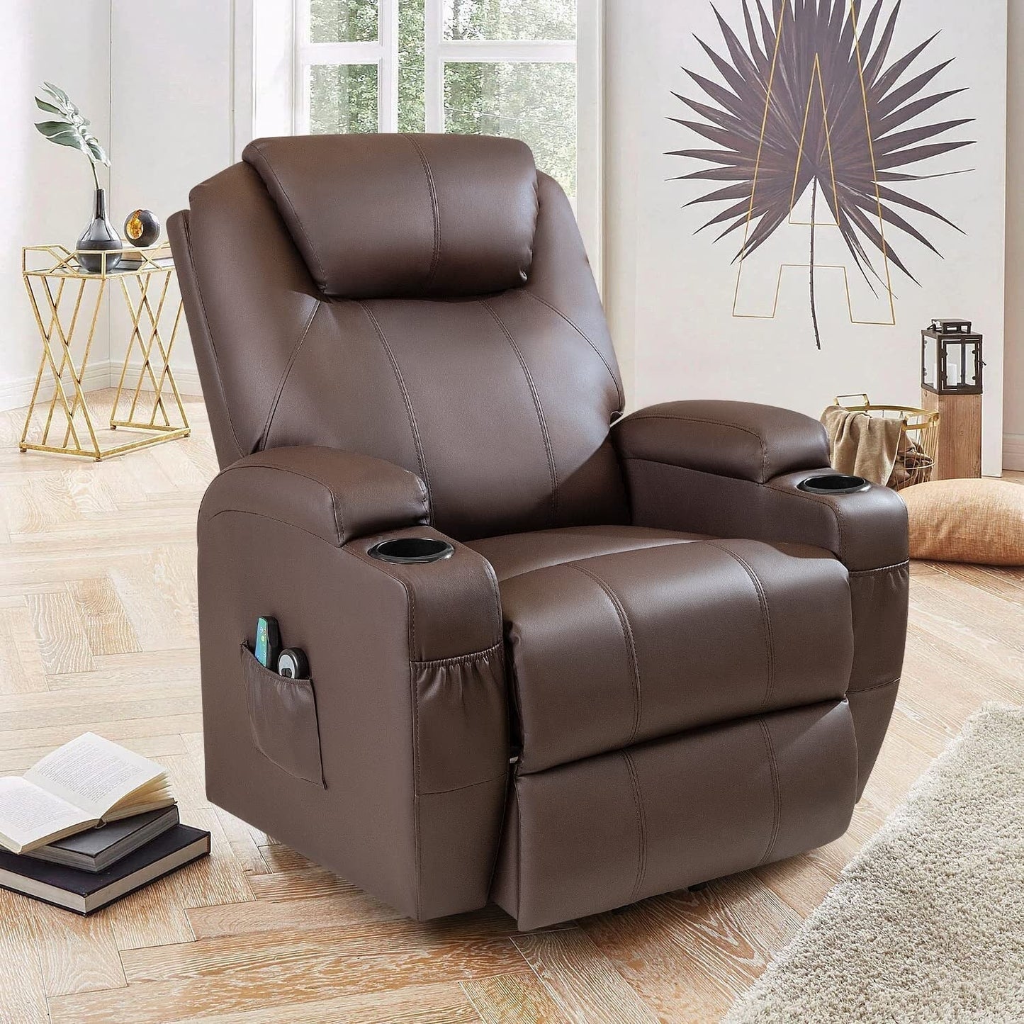 Fauteuil inclinable Furniwell Power Lift en cuir PU avec massage et chauffage