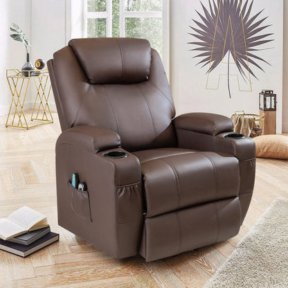 Fauteuil inclinable Furniwell Power Lift en cuir PU avec massage et chauffage