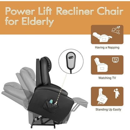 Fauteuil inclinable Furniwell Power Lift en cuir PU avec massage et chauffage