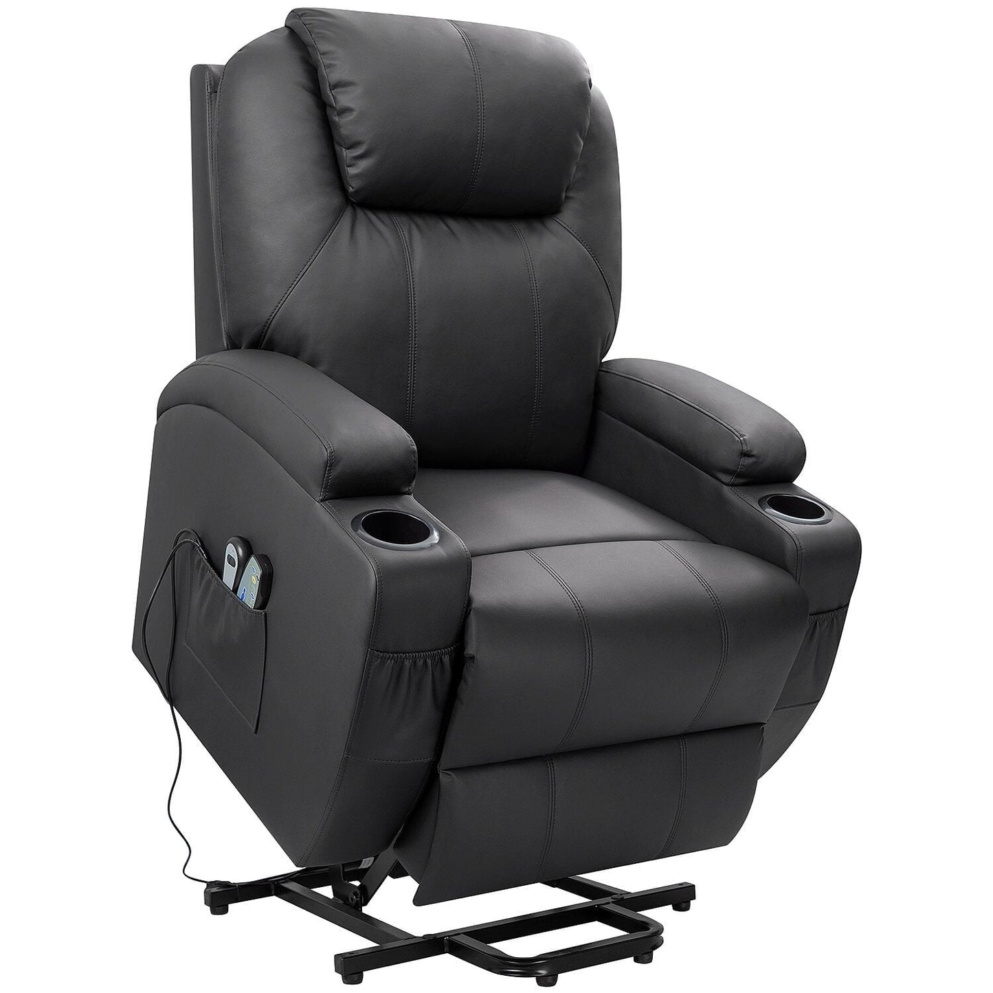 Fauteuil inclinable électrique Furniwell pour personnes âgées avec chauffage, poche latérale, salon