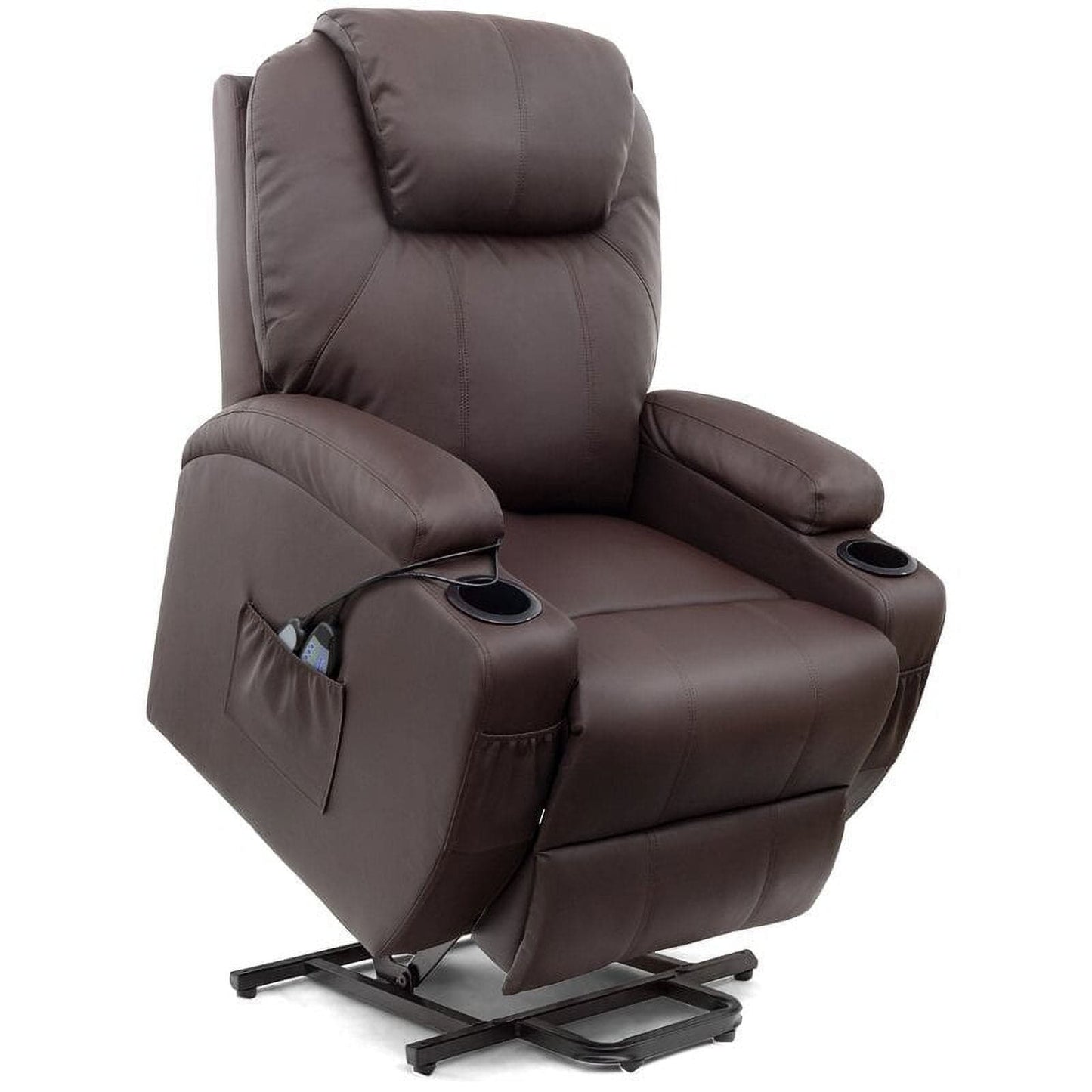 Fauteuil inclinable électrique Furniwell pour personnes âgées avec chauffage, poche latérale, salon