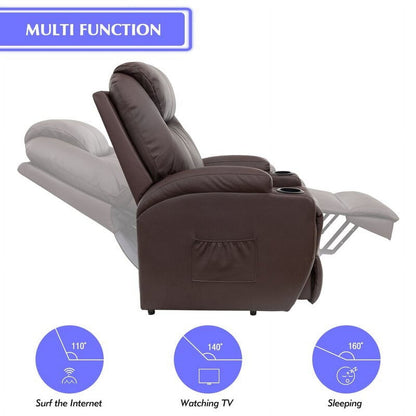 Fauteuil inclinable électrique Furniwell pour personnes âgées avec chauffage, poche latérale, salon