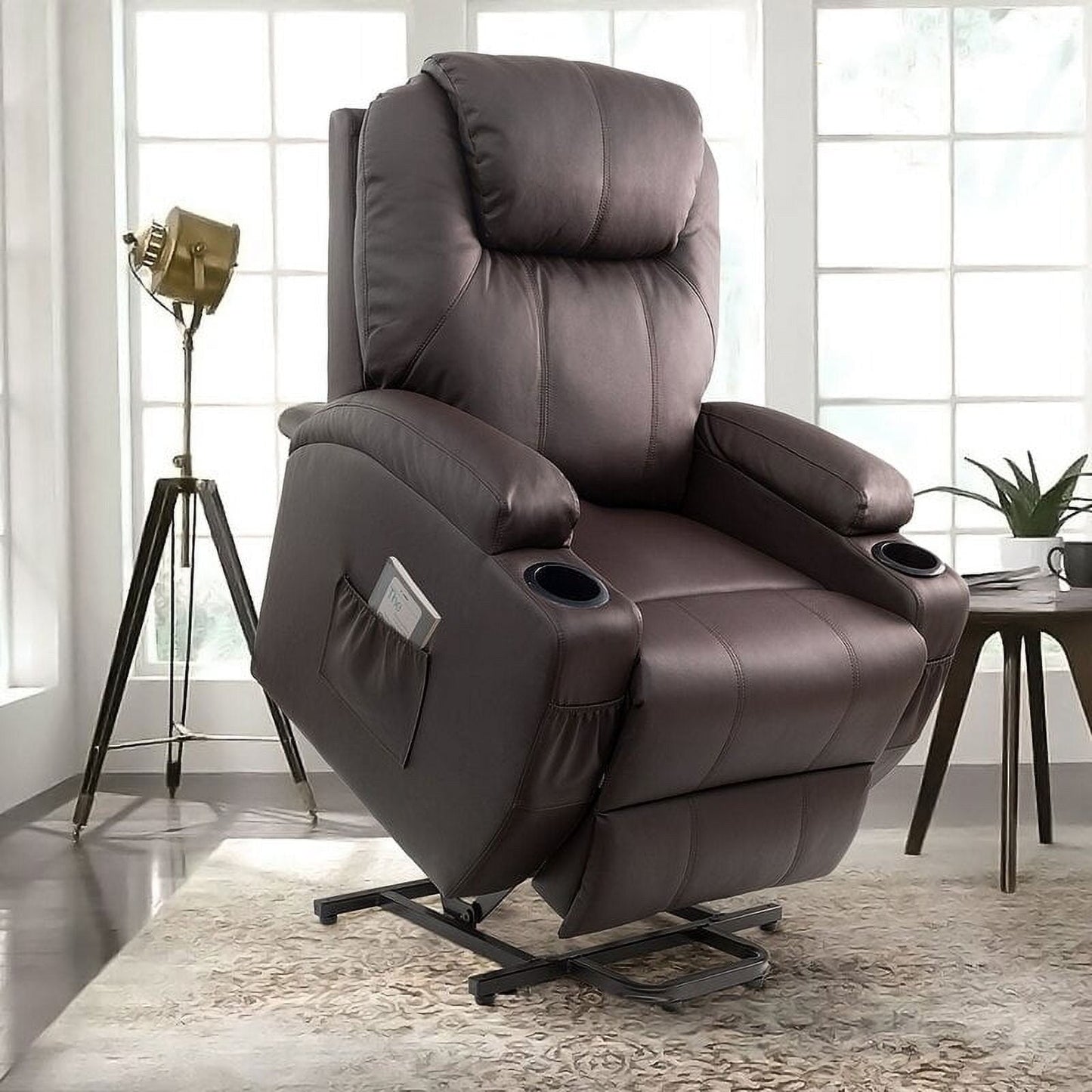 Fauteuil inclinable électrique Furniwell pour personnes âgées avec chauffage, poche latérale, salon