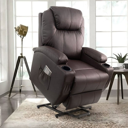 Fauteuil inclinable électrique Furniwell pour personnes âgées avec chauffage, poche latérale, salon