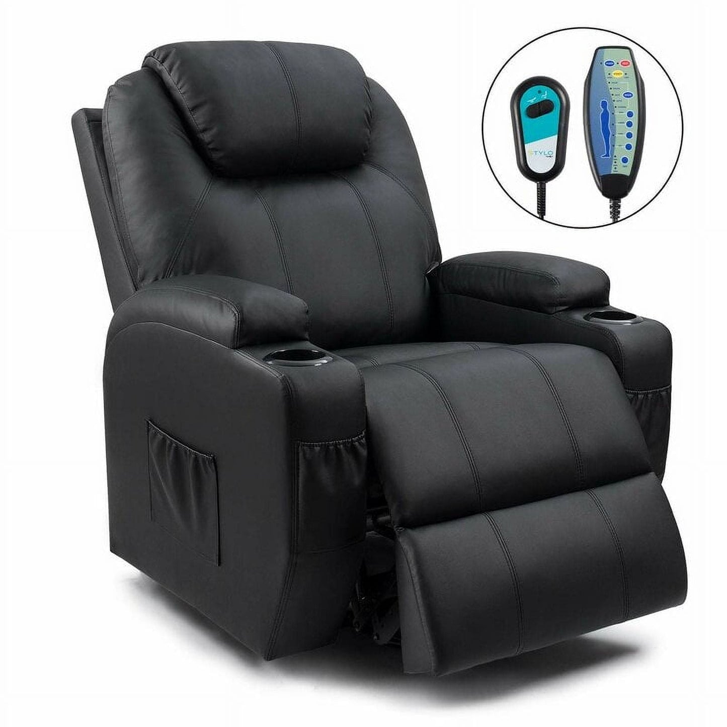 Fauteuil inclinable électrique Furniwell pour personnes âgées avec chauffage, poche latérale, salon