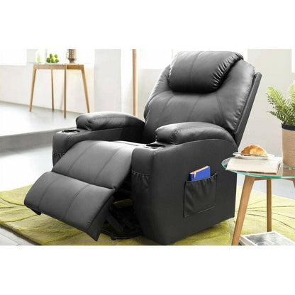 Fauteuil inclinable électrique Furniwell pour personnes âgées avec chauffage, poche latérale, salon