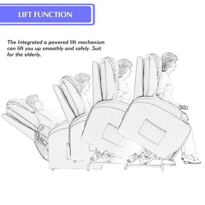Fauteuil inclinable électrique Furniwell pour personnes âgées avec chauffage, poche latérale, salon