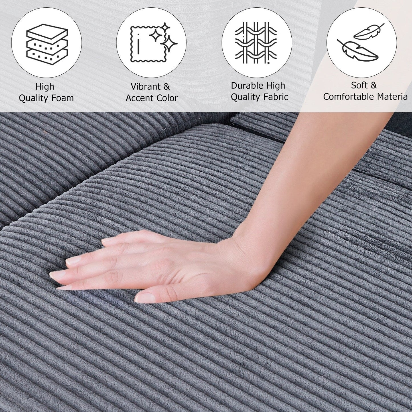 74 canapés pour le salon, canapés causeuse en velours côtelé, petit canapé avec 2 coussins, canapé facile à monter pour les petits espaces