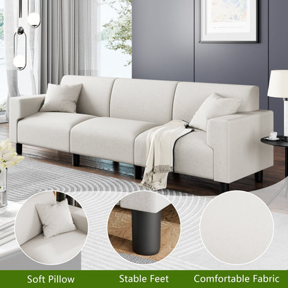 Canapé-lit Futzca 94'', canapé 3 places moderne avec deux oreillers