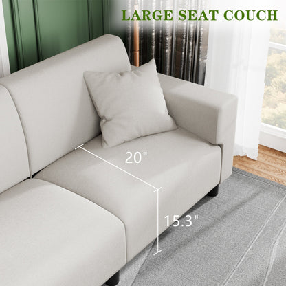 Canapé-lit Futzca 94'', canapé 3 places moderne avec deux oreillers