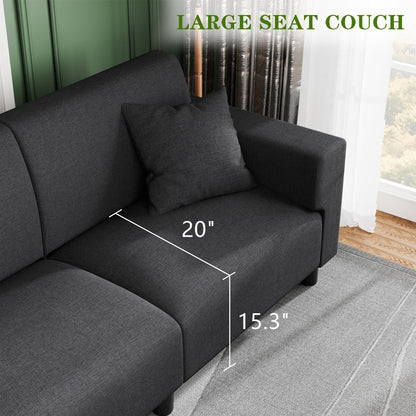 Canapé-lit Futzca 94'', canapé 3 places moderne avec deux oreillers