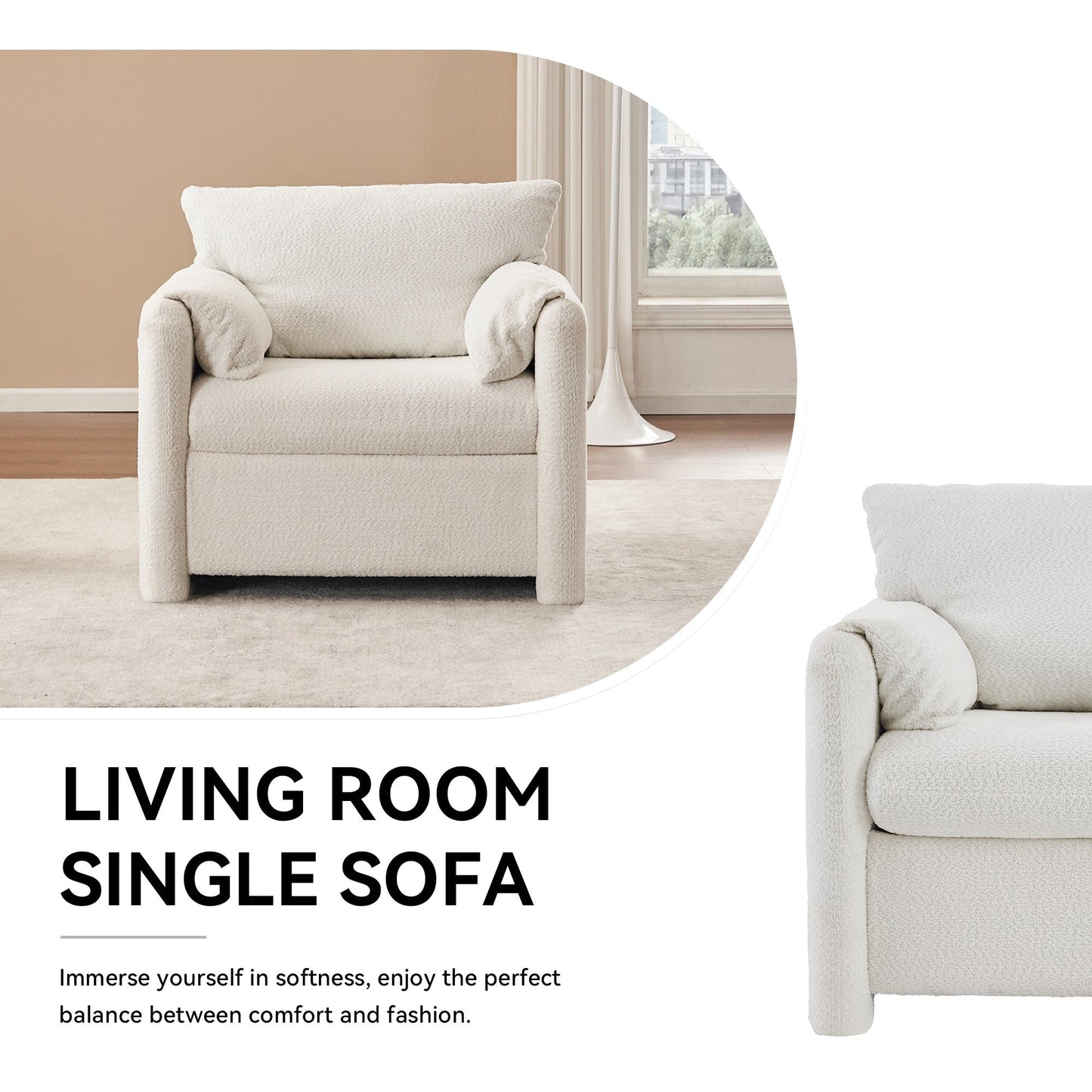 GDFStudio - Canapé Chloe confortable en chenille - Ensemble de canapés rembourrés modernes