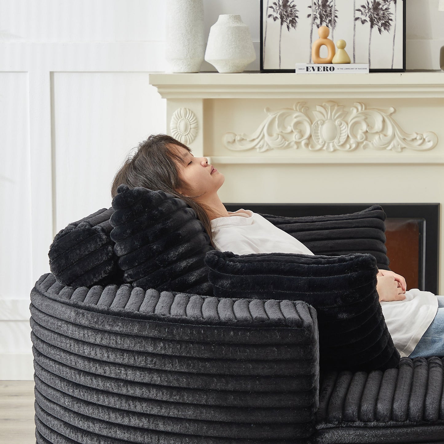 GDFStudio - Canapé simple inclinable en velours côtelé Emberwood