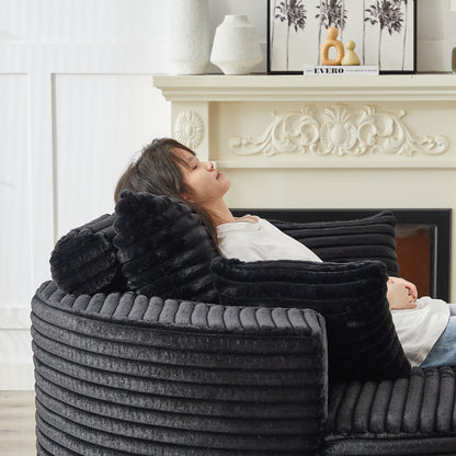 GDFStudio - Canapé simple inclinable en velours côtelé Emberwood