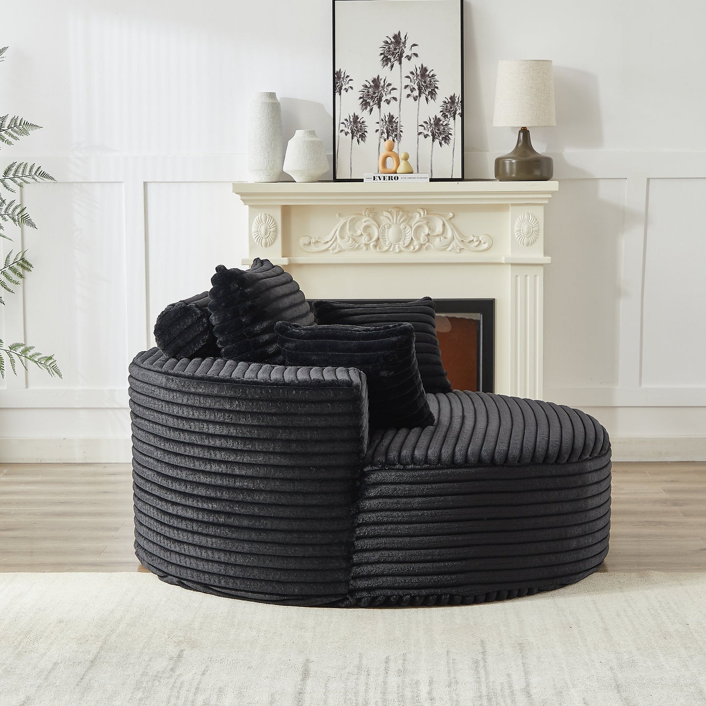 GDFStudio - Canapé simple inclinable en velours côtelé Emberwood