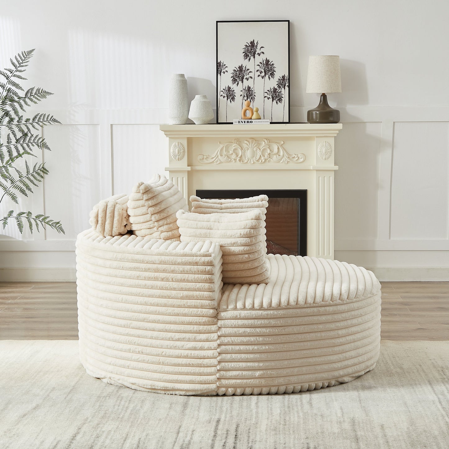 GDFStudio - Canapé simple inclinable en velours côtelé Emberwood