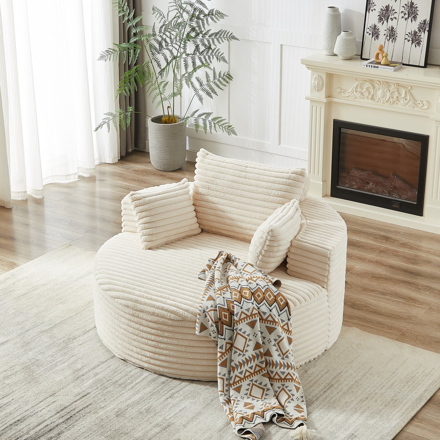 GDFStudio - Canapé simple inclinable en velours côtelé Emberwood