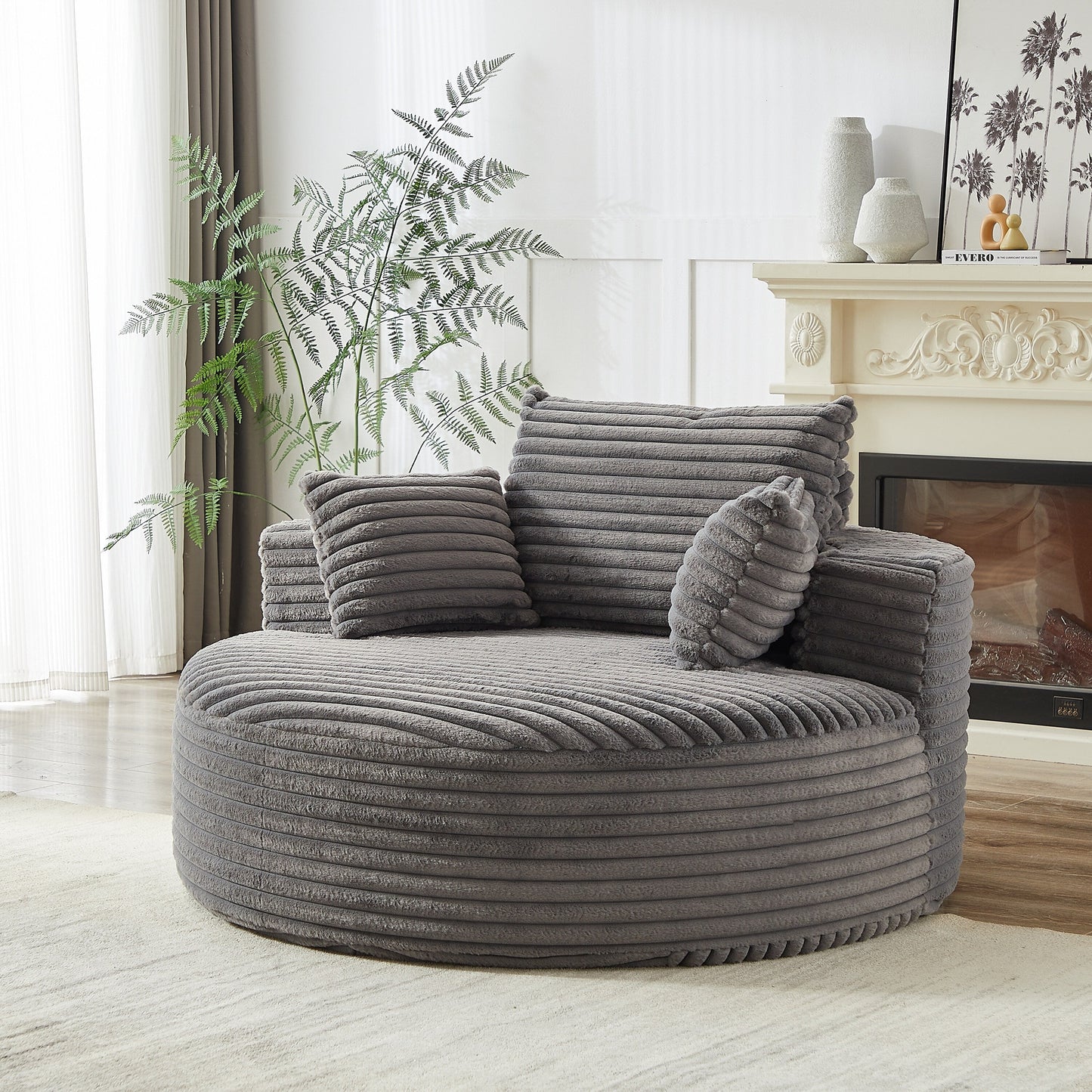 GDFStudio - Canapé simple inclinable en velours côtelé Emberwood