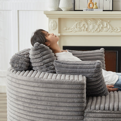 GDFStudio - Canapé simple inclinable en velours côtelé Emberwood