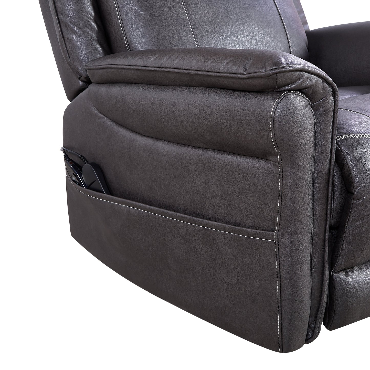 GDFStudio - Fauteuil inclinable pivotant Harrison Soft Power avec massage chauffant et accoudoirs coussinés pour espaces de vie