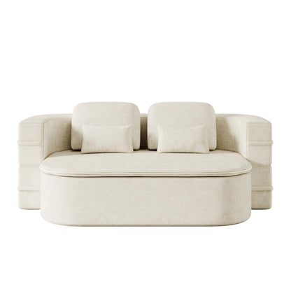 GDFStudio - Canapé-lit pliable Willoughby en chenille avec couverture multifonctionnelle