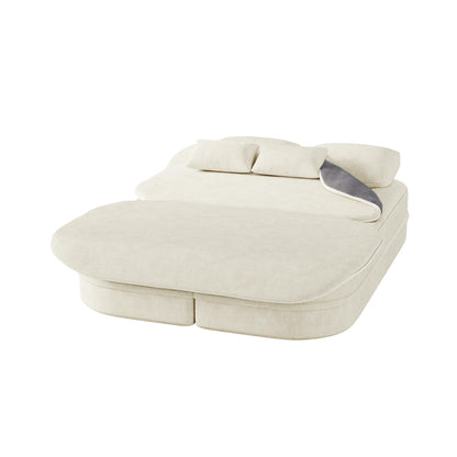 GDFStudio - Canapé-lit pliable Willoughby en chenille avec couverture multifonctionnelle