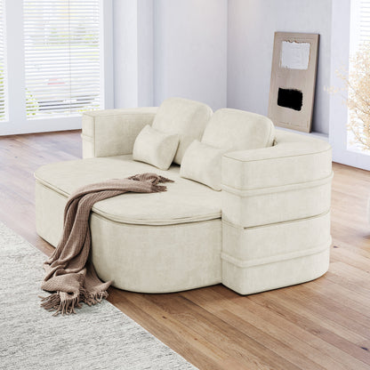 GDFStudio - Canapé-lit pliable Willoughby en chenille avec couverture multifonctionnelle